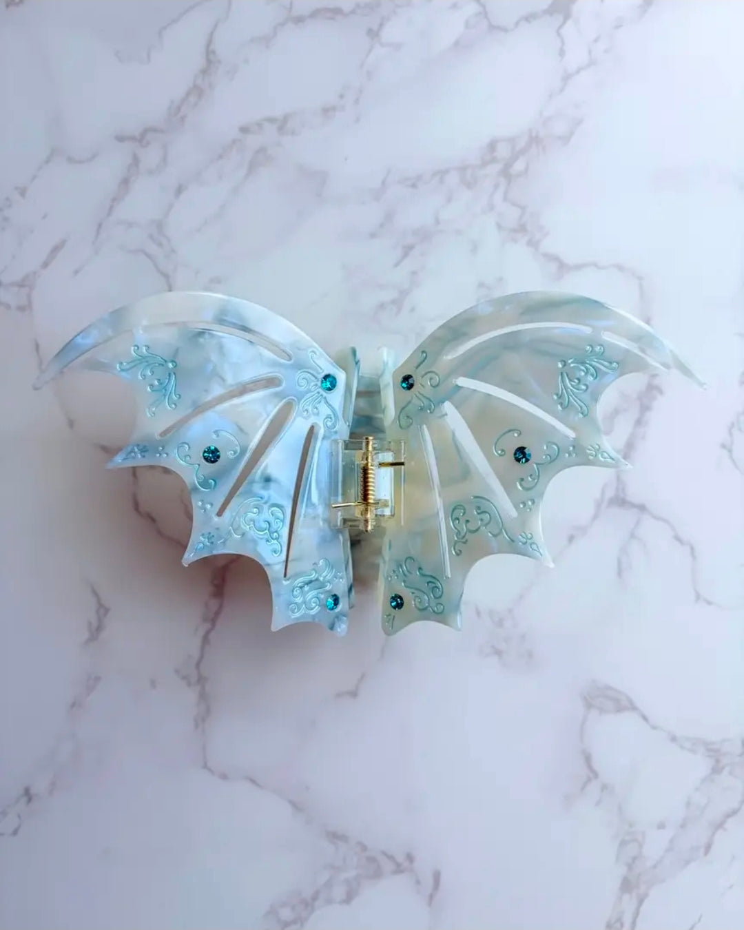 Bat Wing Hair Claw Clip – Pastel Blue