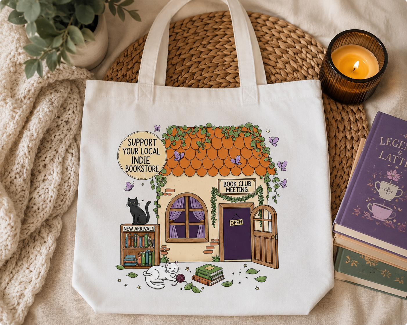 Support Your Local Indie Bookstore Canvas Tote ⭐